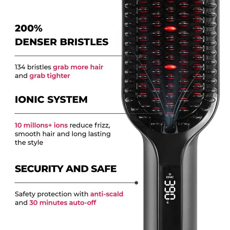 TYMO iONIC PLUS - Hair Straightener Brush with Smooth and Comfort Features hair straightening  hairwaver Smoothing Handle